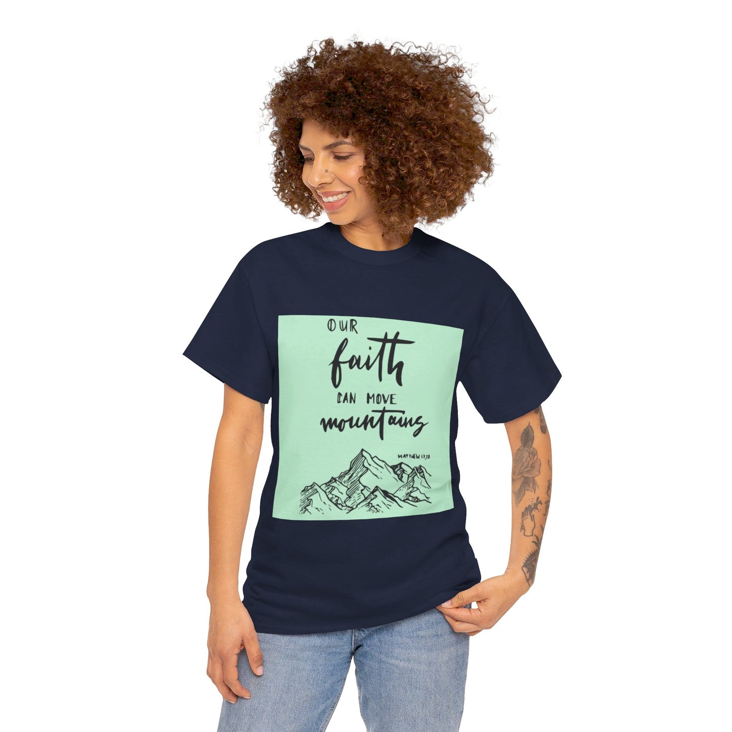 Faith moves Mt. Unisex Heavy Cotton Tee