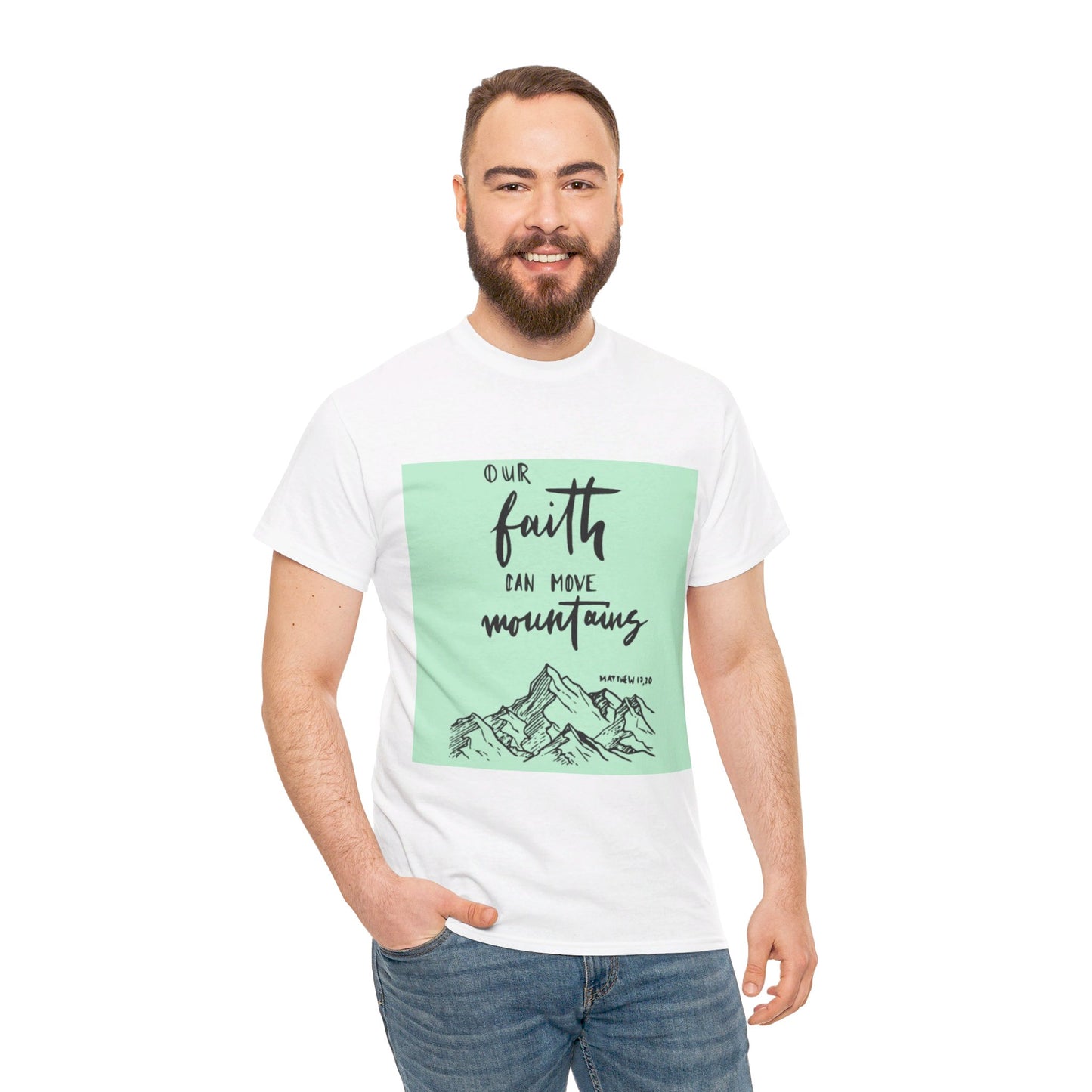 Faith moves Mt. Unisex Heavy Cotton Tee