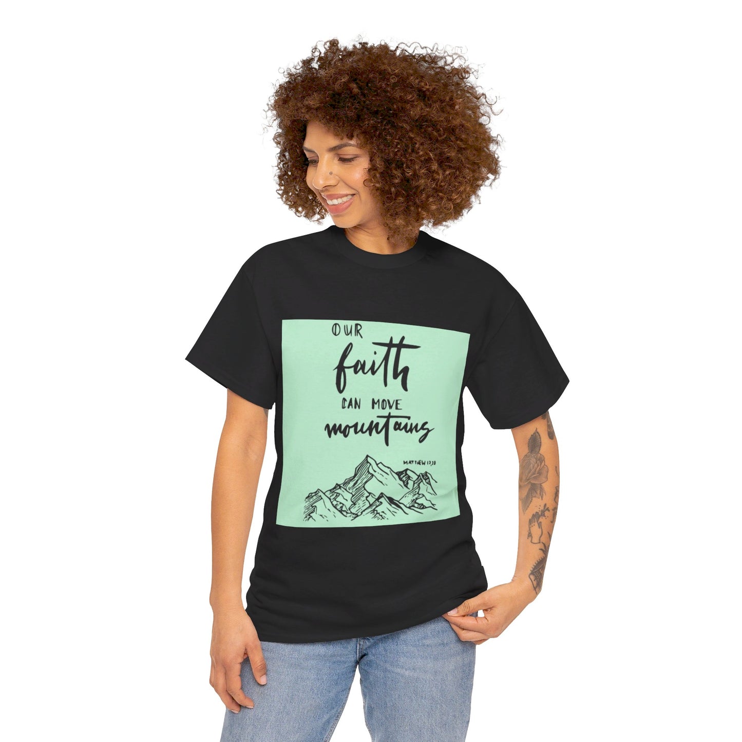 Faith moves Mt. Unisex Heavy Cotton Tee
