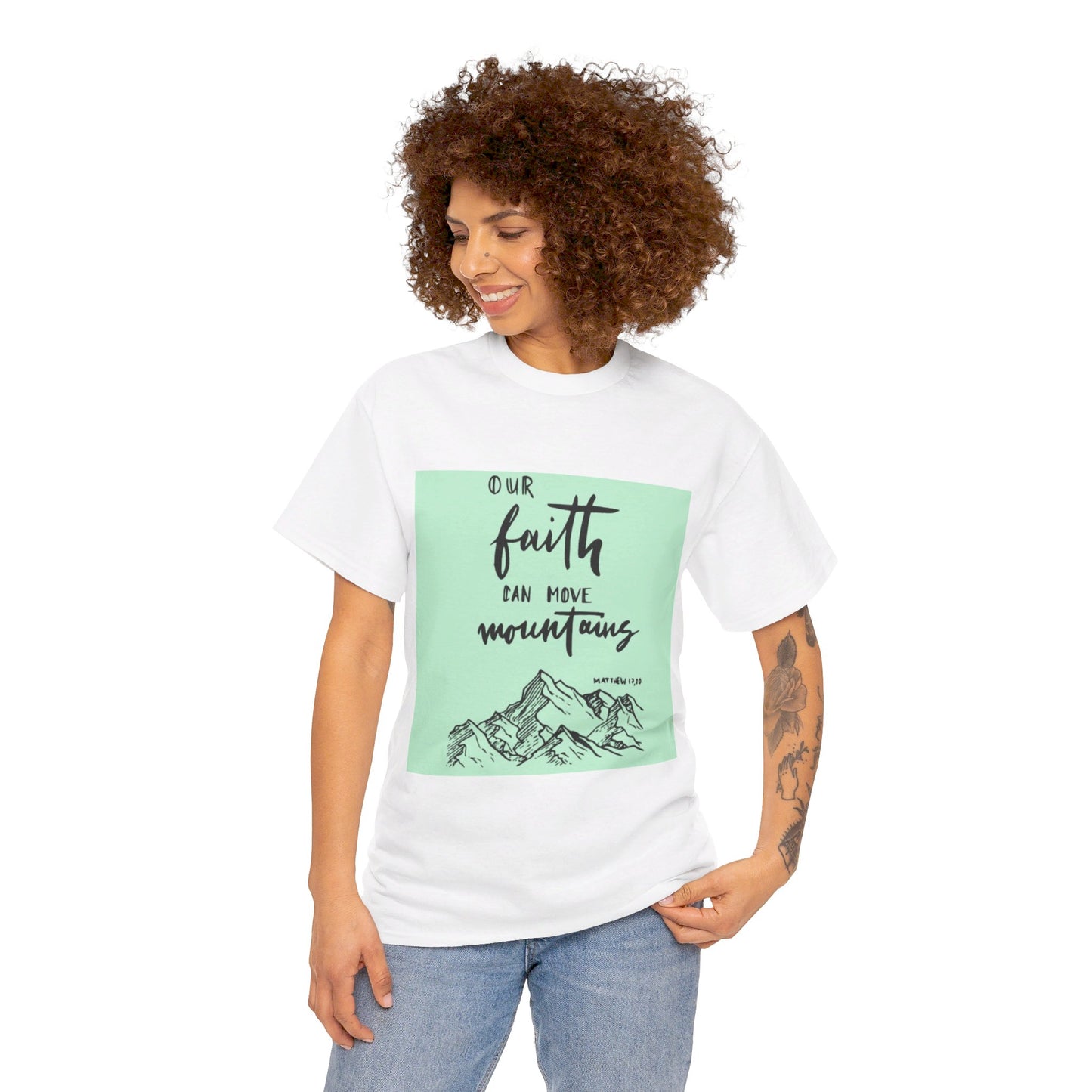 Faith moves Mt. Unisex Heavy Cotton Tee