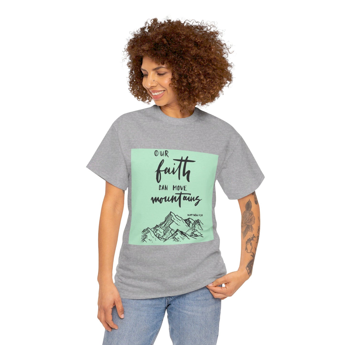 Faith moves Mt. Unisex Heavy Cotton Tee