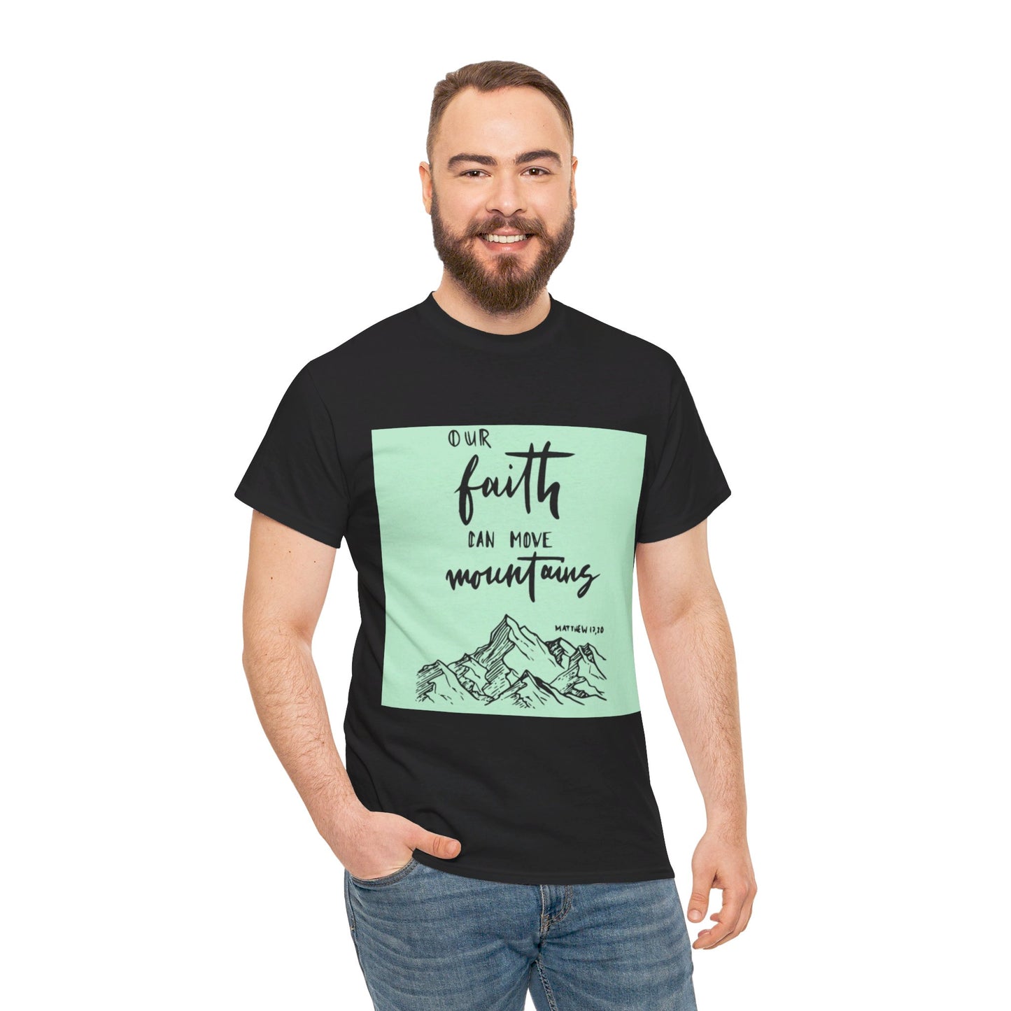 Faith moves Mt. Unisex Heavy Cotton Tee