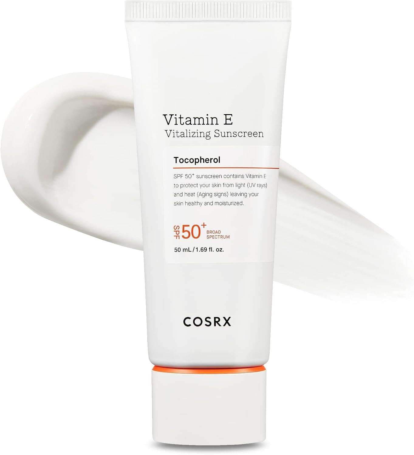 Vitamin E Vitalizing Face Sunscreen SPF 50, 1.69 Fl Oz, SPF Moisturizer, Lightweight under Makeup, Travel Essentials, Summer Essentials, Korean Skin Care, Korean Sunscreen for Face