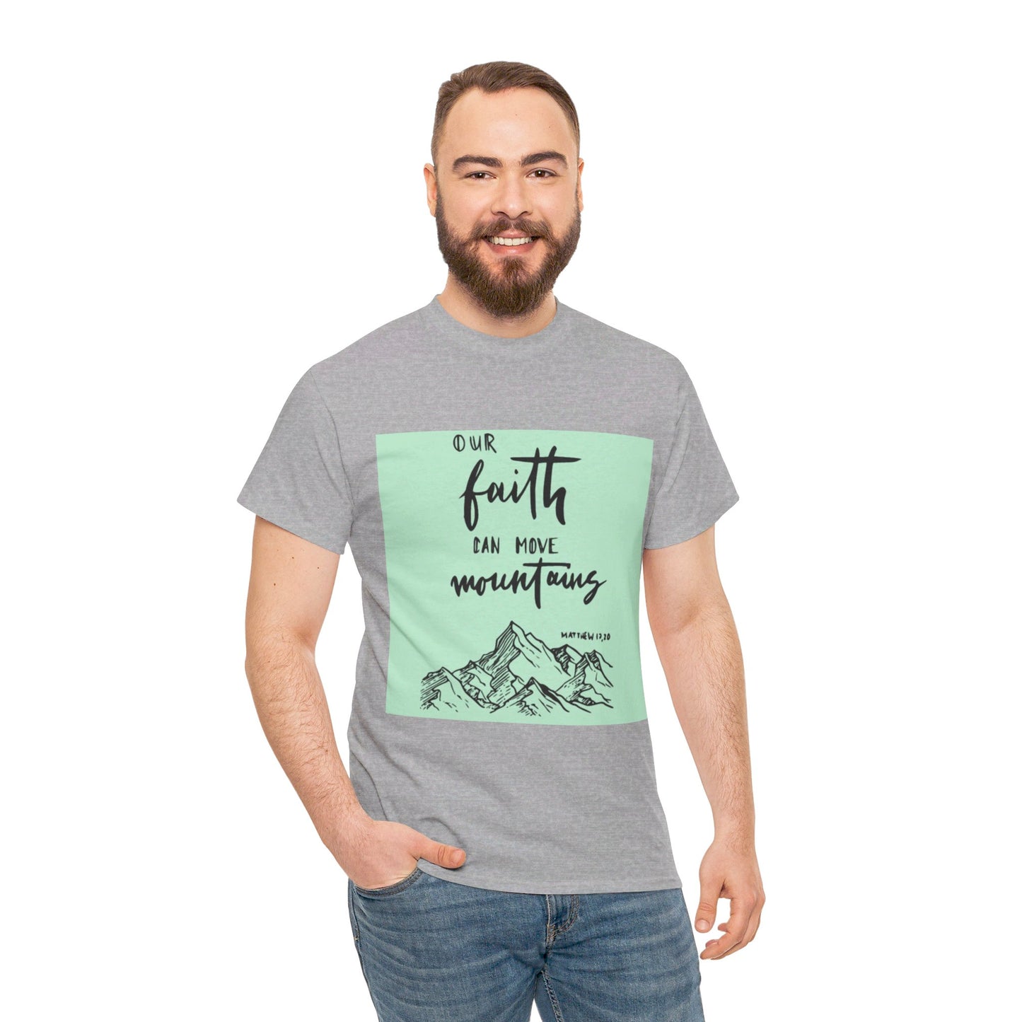 Faith moves Mt. Unisex Heavy Cotton Tee