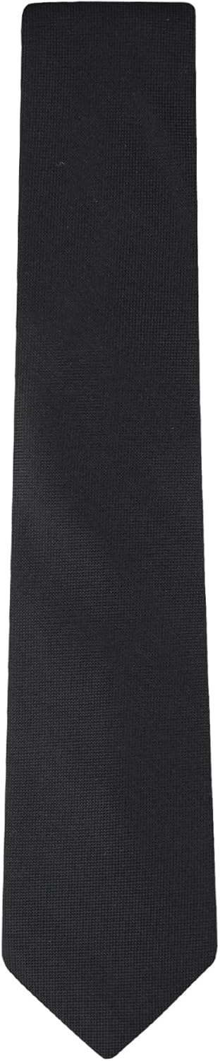 Men'S Classic Black Solid and Pattern Ties (Standard and Extra Long Sizes)
