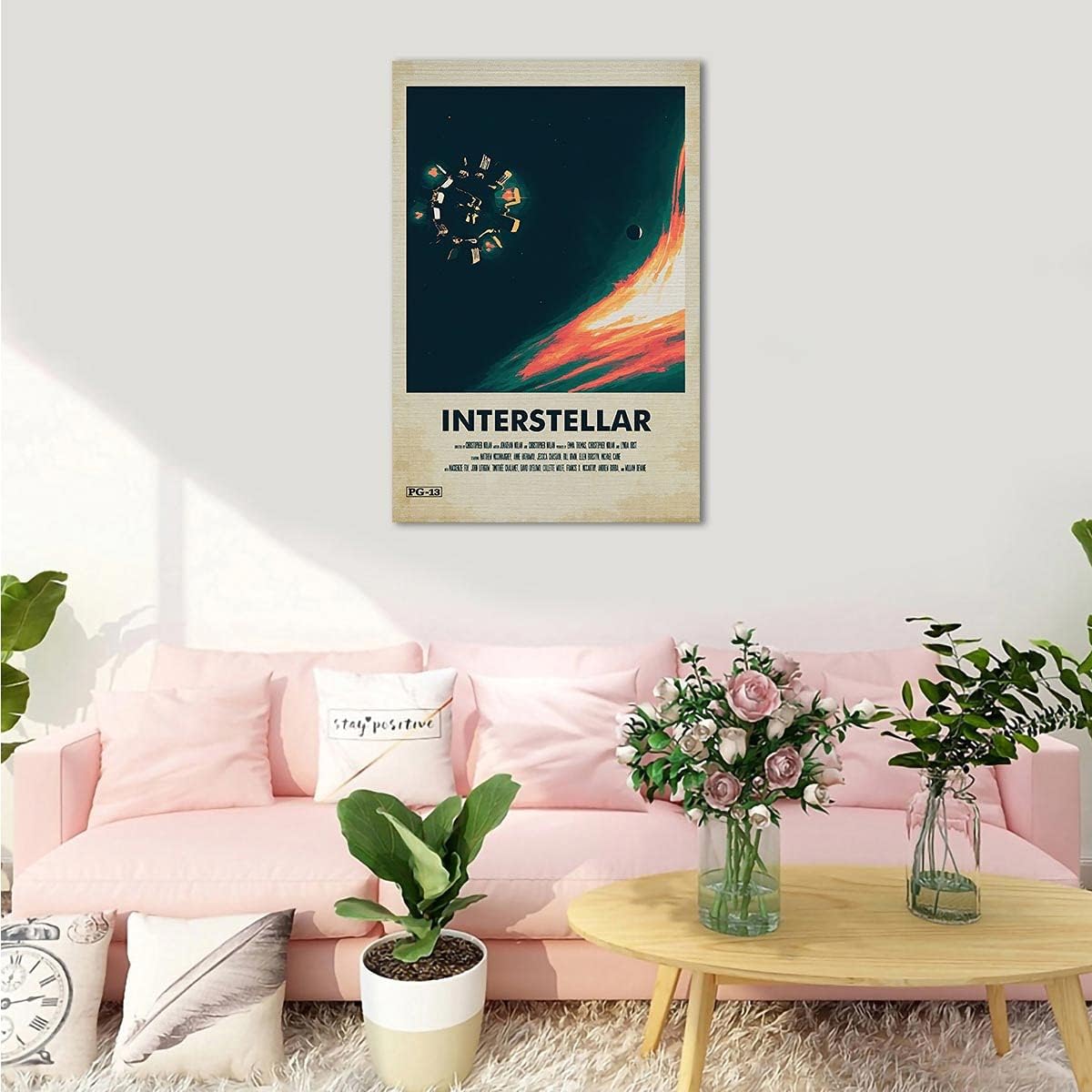 Interstellar Poster,Classic Movie Posters,Canvas Wall Art for Living Room Decor