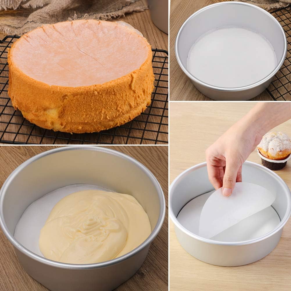 Baking Parchment Rounds, Set of 100, Non Stick 10 Inch round Parchment Paper/Cake Parchment Circles for Cake Pan, Tortilla Press and so On(7/8/9/12Inch Available)