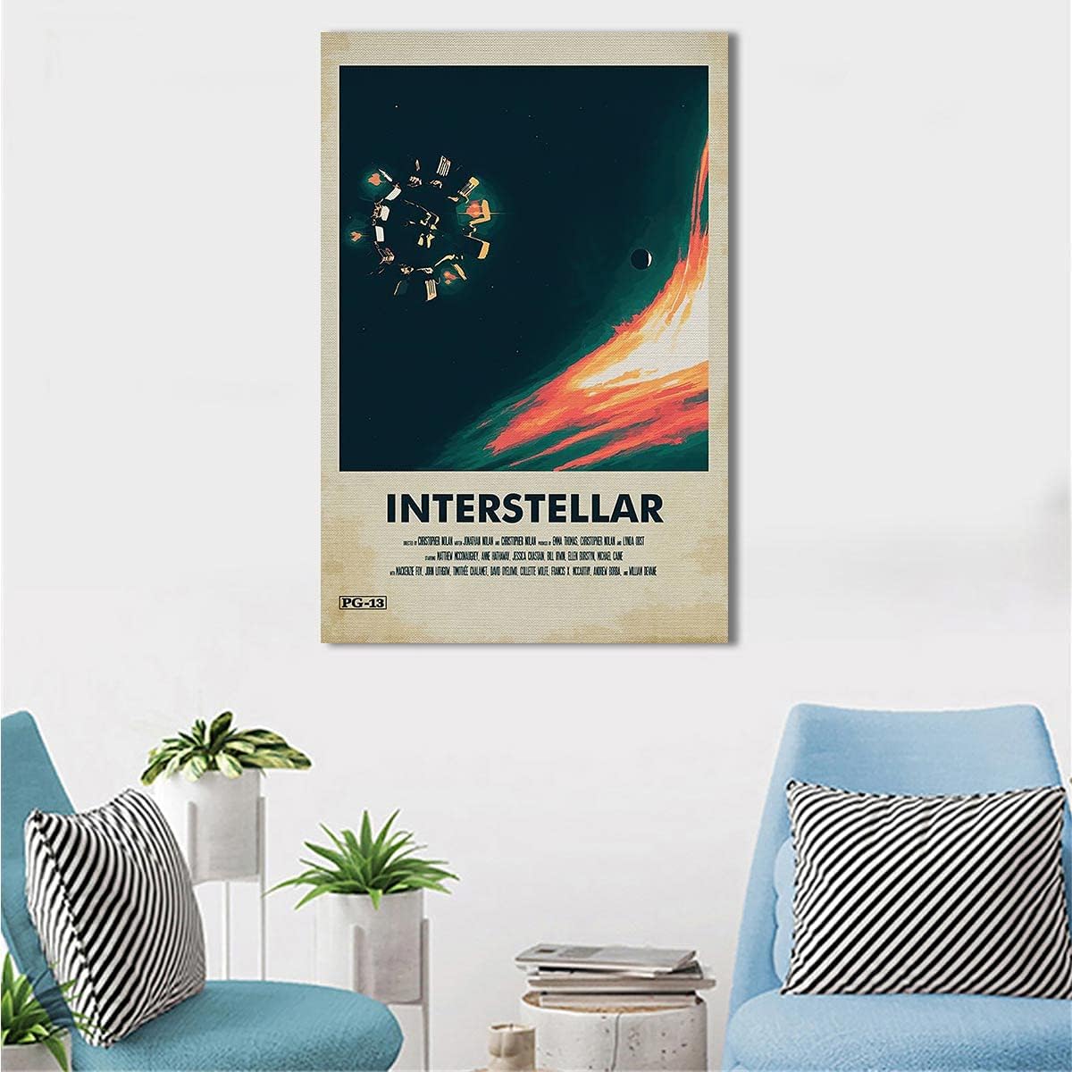 Interstellar Poster,Classic Movie Posters,Canvas Wall Art for Living Room Decor