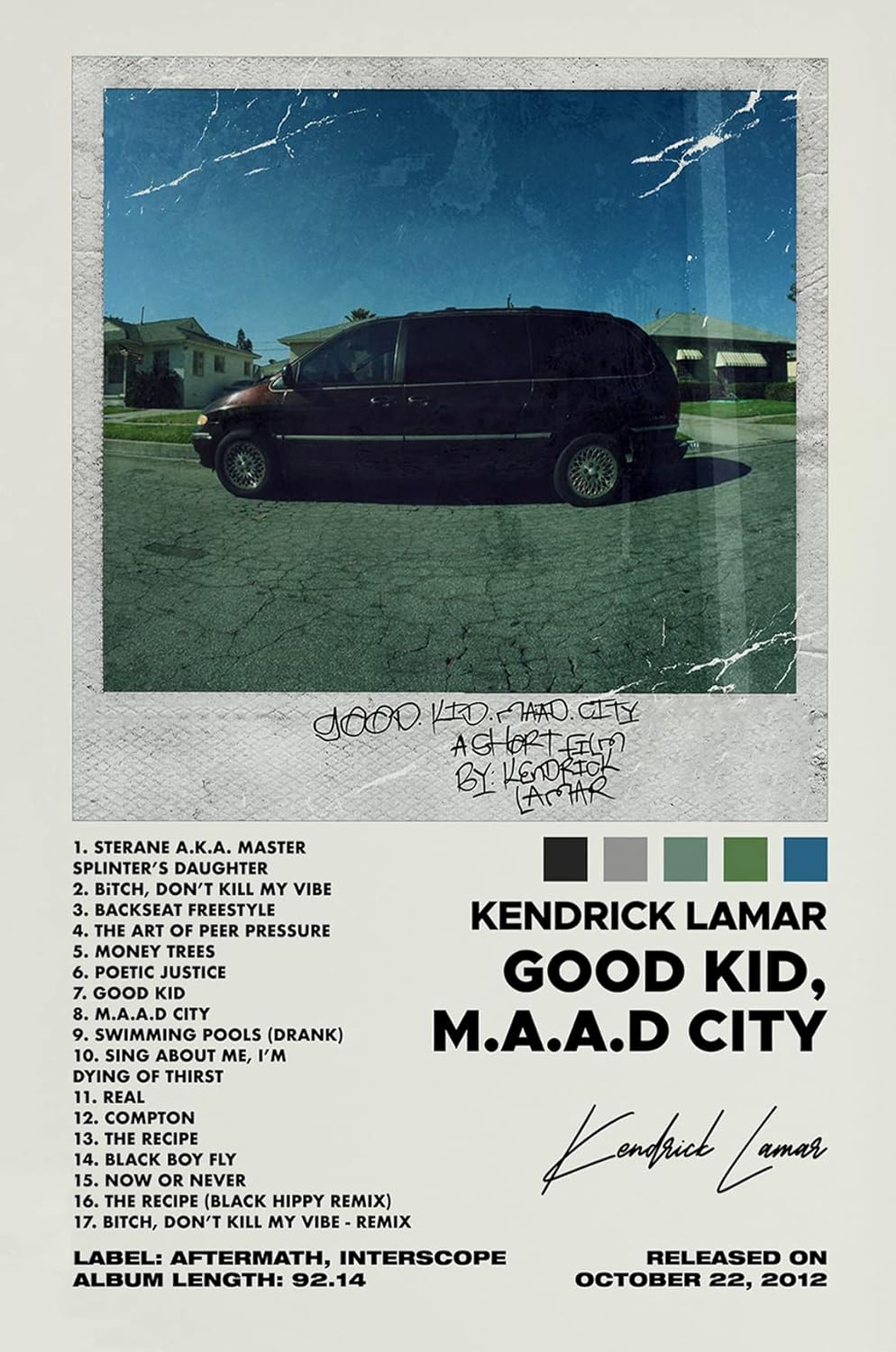 money trees album cover Kendrick Poster GOOD KID, M.A.A.D CITY Album Cover Posters – Trinket Basket