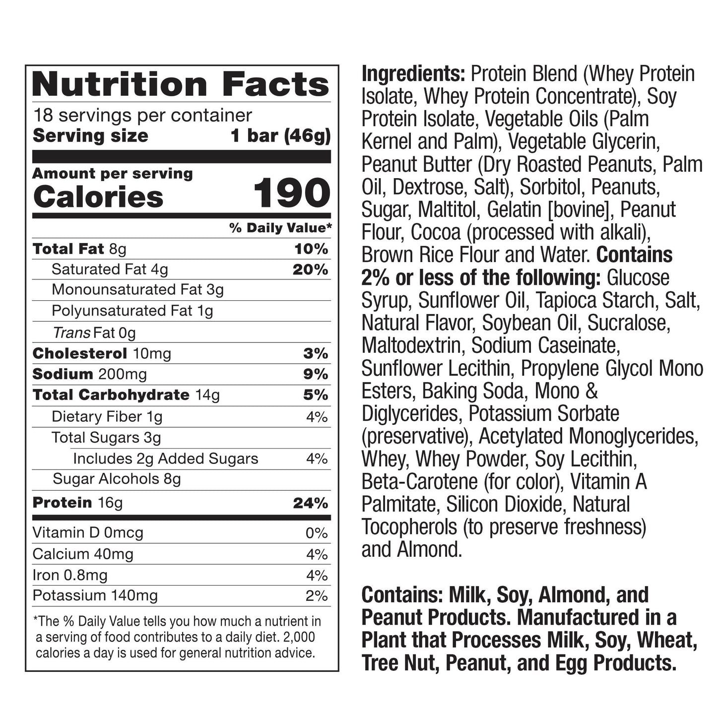 Chef Robert Irvine’S Fitcrunch Chocolate Peanut Butter Whey Protein Bars, 18-Count, 1.62Oz