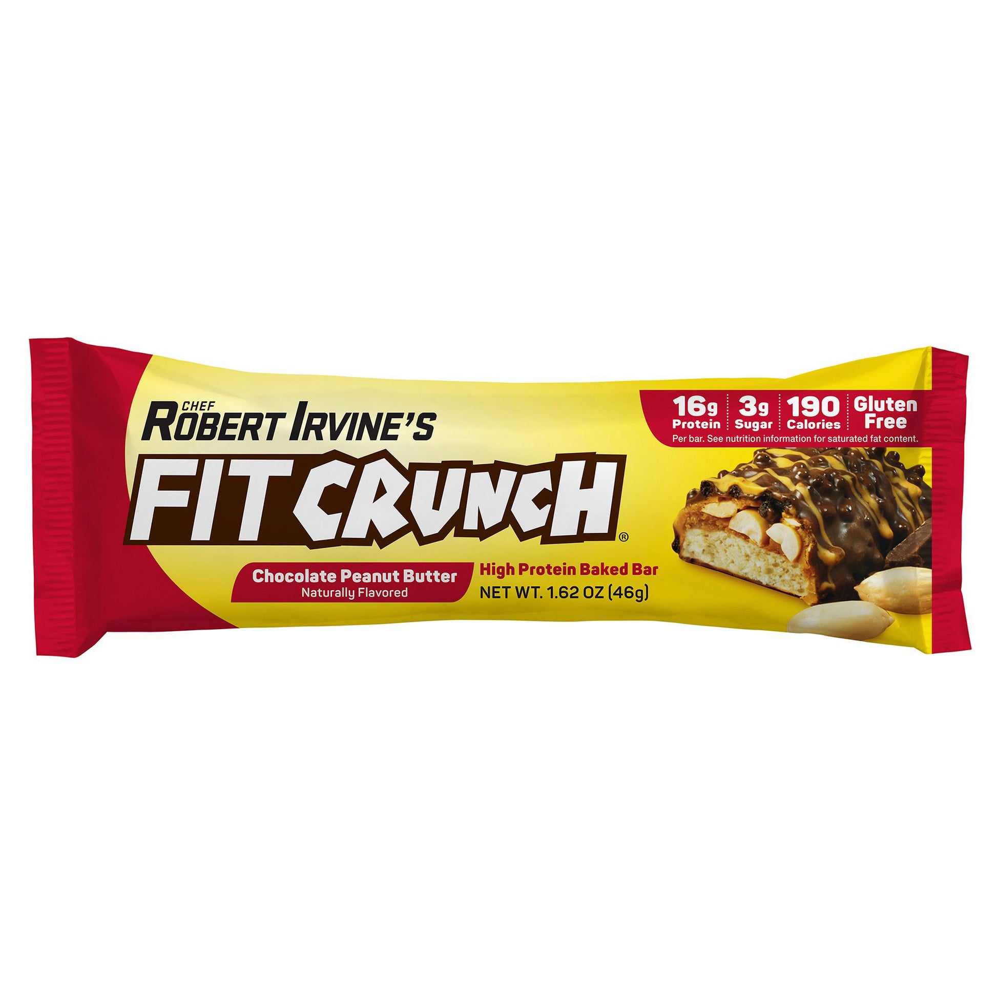 Chef Robert Irvine’S Fitcrunch Chocolate Peanut Butter Whey Protein Bars, 18-Count, 1.62Oz