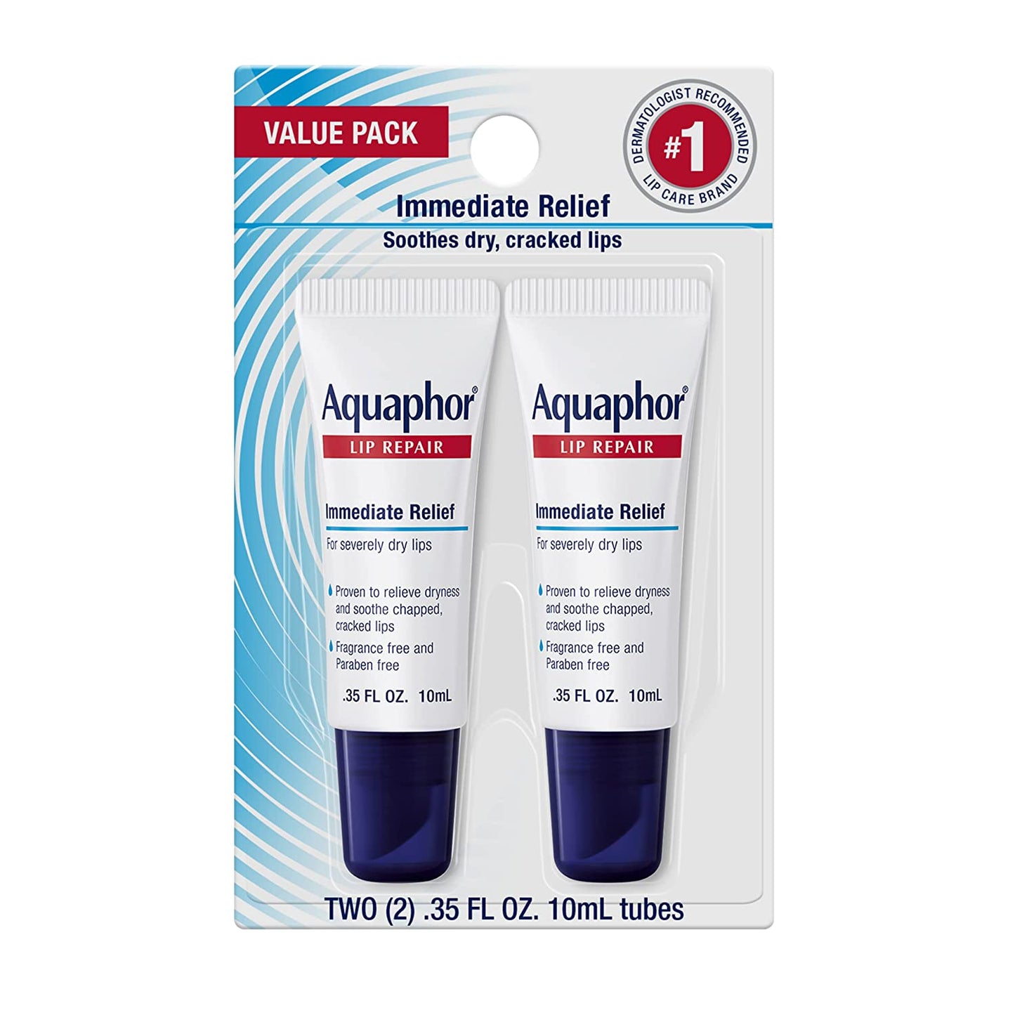 Lip Repair Ointment, Moisturizing Lip Balm Pack, Relieves Dryness, 0.35 Tube, Pack of 2
