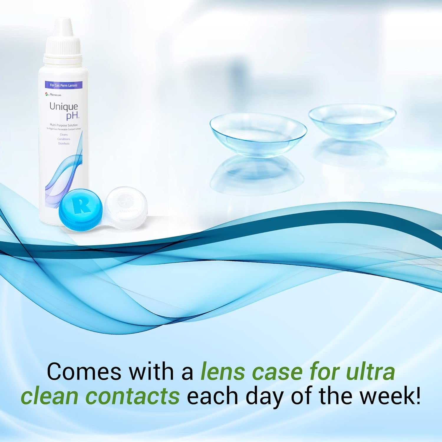 Unique Ph Multi-Purpose Contact Lens Solution with Lens Case (4 Fluid Ounces)