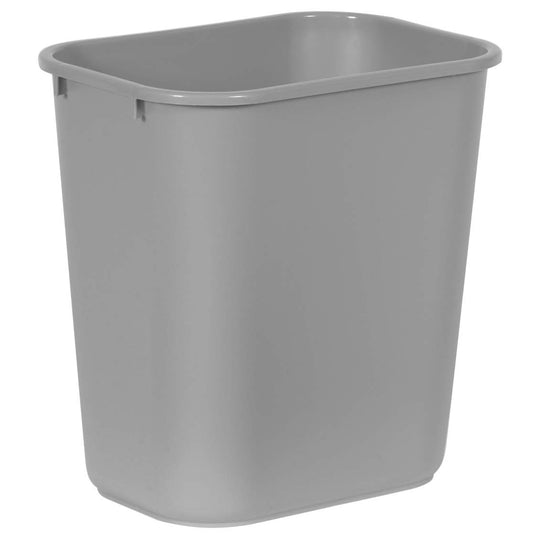 Resin Wastebasket/Trash Can, 7-Gallon/28-Quart, Gray, Plastic, for Bedroom/Bathroom/Office, Fits under Desk/Sink/Cabinet
