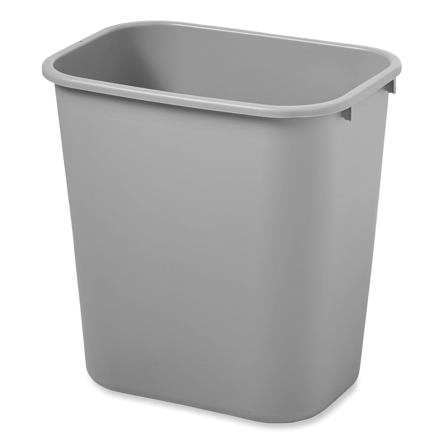 Resin Wastebasket/Trash Can, 7-Gallon/28-Quart, Gray, Plastic, for Bedroom/Bathroom/Office, Fits under Desk/Sink/Cabinet