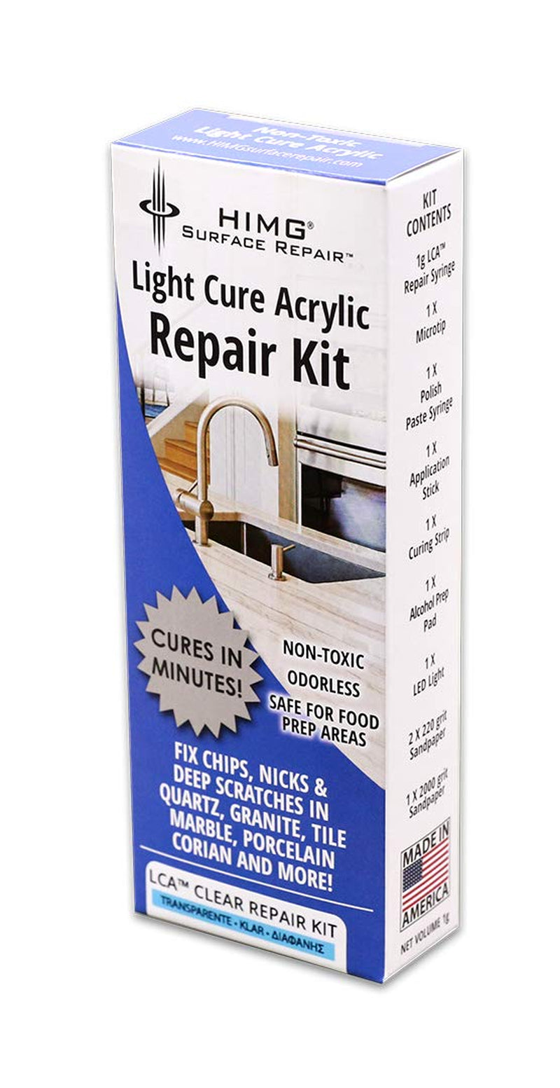 Clear - Quartz Countertop Repair Kit - Granite Repair Kit - Upgraded Chip Repair Kit for Quartz, Granite, Marble, Corian, Porcelain, Acrylic, Edge Chips and More -  Surface Repair
