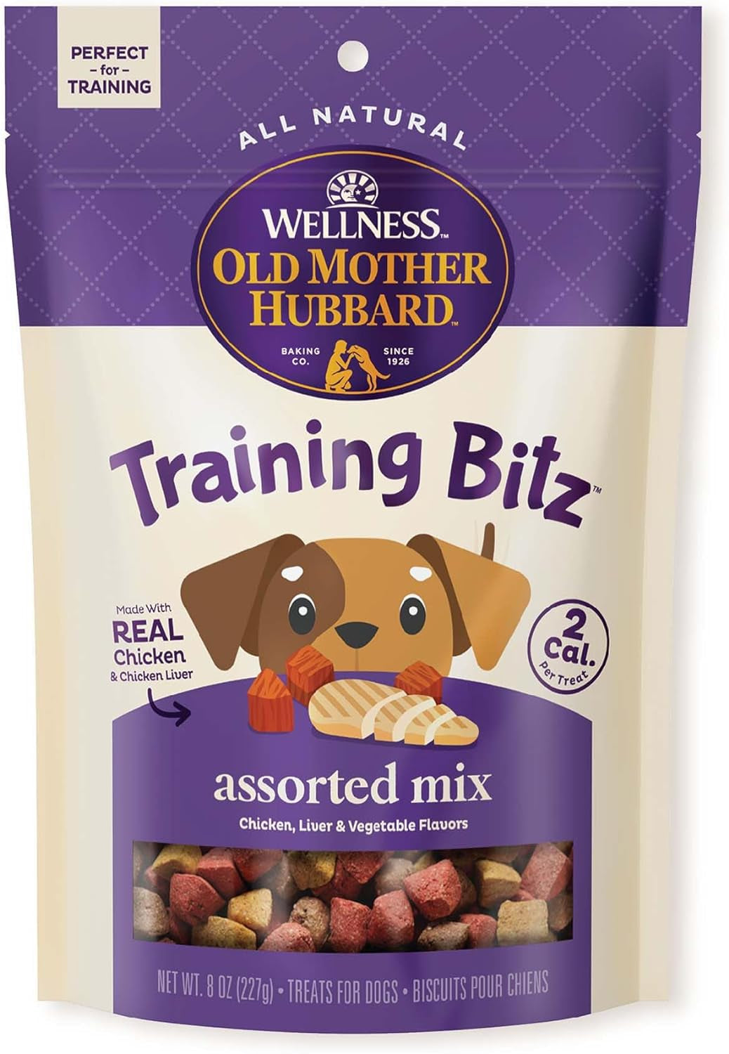 Wellness  Training Bitz Assorted Mix Natural Oven-Baked Biscuits Dog Treats, 8 Ounce Bag