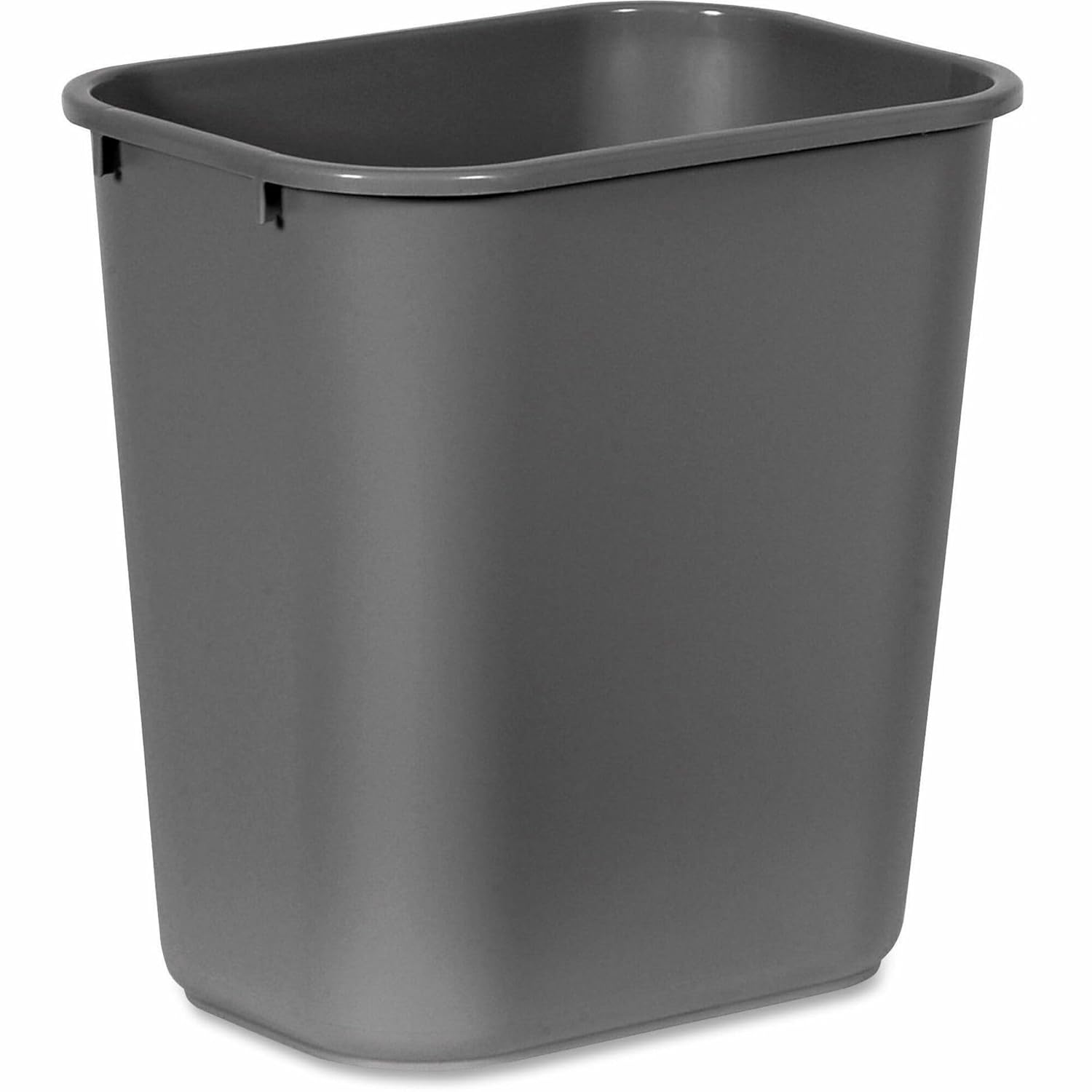 Resin Wastebasket/Trash Can, 7-Gallon/28-Quart, Gray, Plastic, for Bedroom/Bathroom/Office, Fits under Desk/Sink/Cabinet