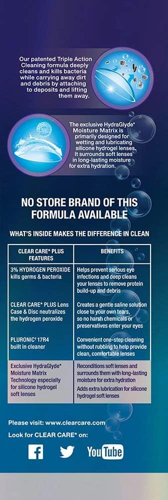 plus Cleaning Solution with Lens Case, Twin Pack, Multi, 12 Oz, Pack of 2