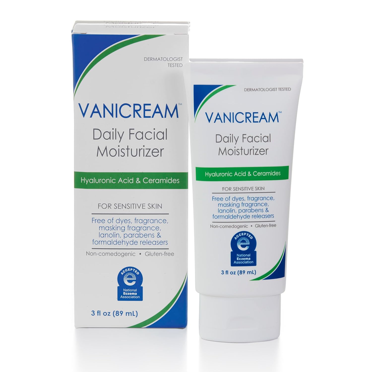Daily Facial Moisturizer with Ceramides and Hyaluronic Acid - Formulated without Common Irritants for Those with Sensitive Skin, 3 Fl Oz (Pack of 1)
