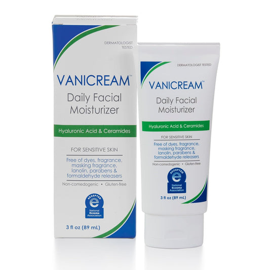 Daily Facial Moisturizer with Ceramides and Hyaluronic Acid - Formulated without Common Irritants for Those with Sensitive Skin, 3 Fl Oz (Pack of 1)