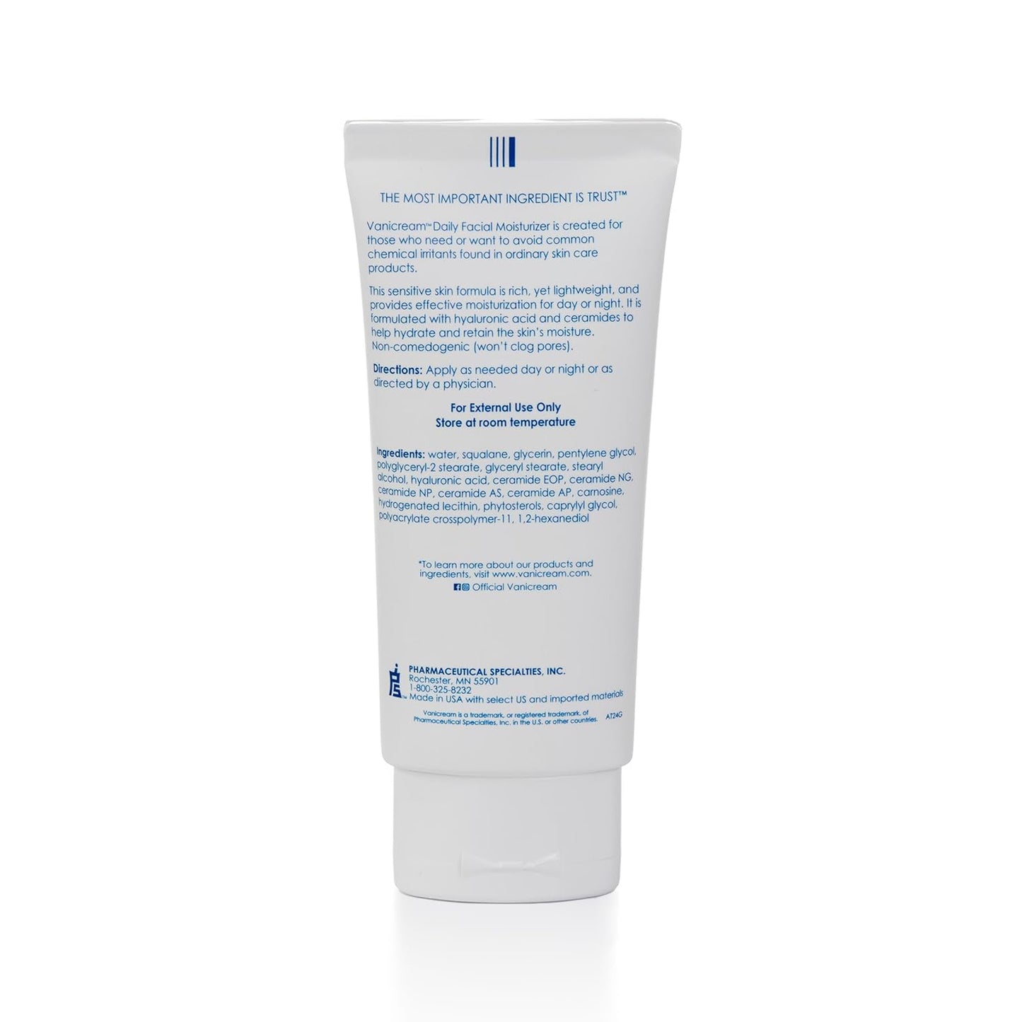 Daily Facial Moisturizer with Ceramides and Hyaluronic Acid - Formulated without Common Irritants for Those with Sensitive Skin, 3 Fl Oz (Pack of 1)