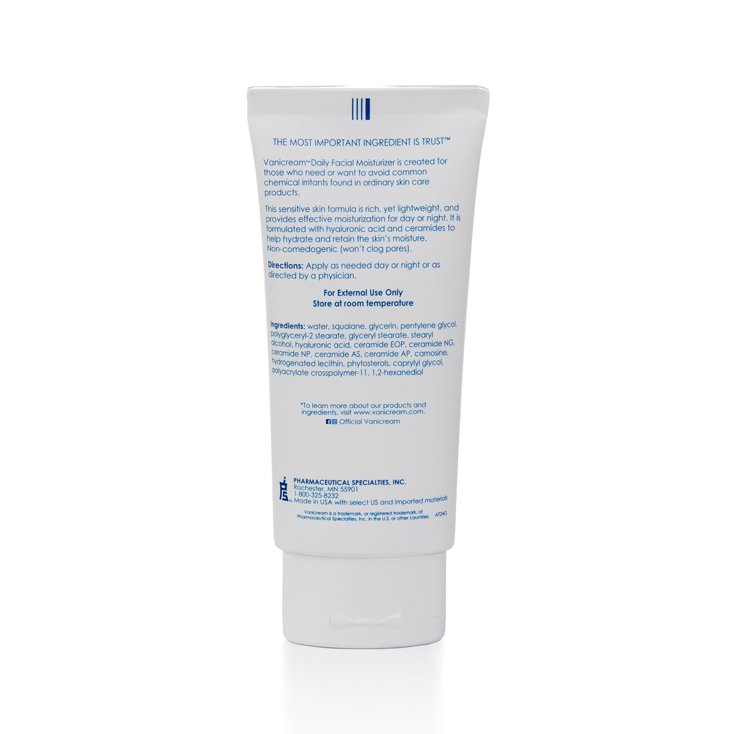 Daily Facial Moisturizer with Ceramides and Hyaluronic Acid - Formulated without Common Irritants for Those with Sensitive Skin, 3 Fl Oz (Pack of 1)