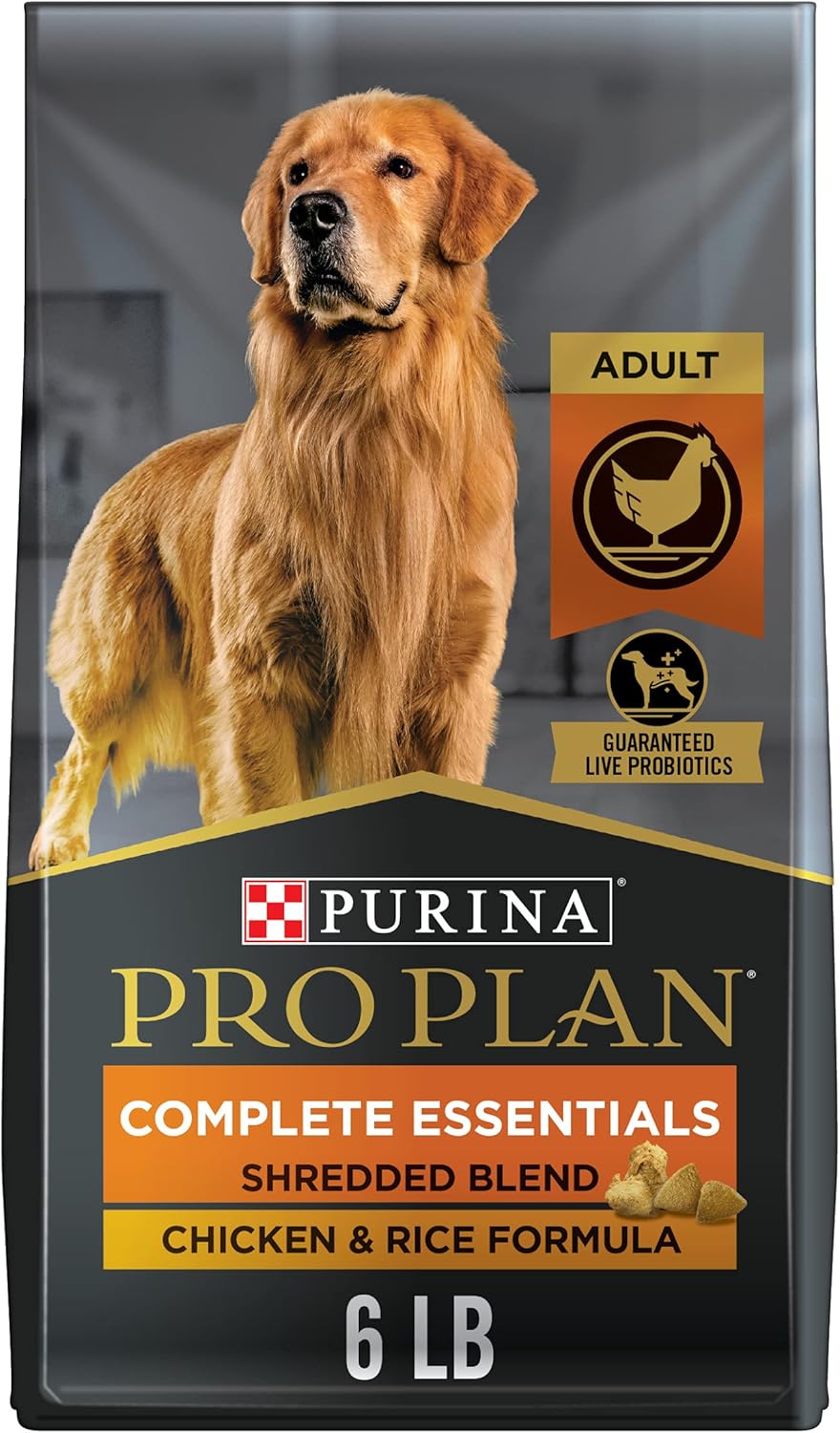 High Protein Dog Food with Probiotics for Dogs, Shredded Blend Chicken & Rice Formula - 47 Lb. Bag