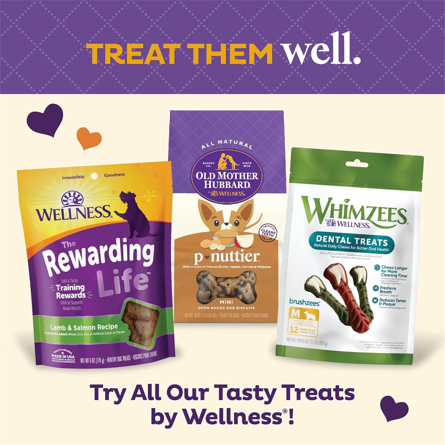 Wellness Training Bitz Assorted Mix Dog Biscuits, Natural, Training Treats, Three Flavors, Small Size, (8 Ounce Bag)