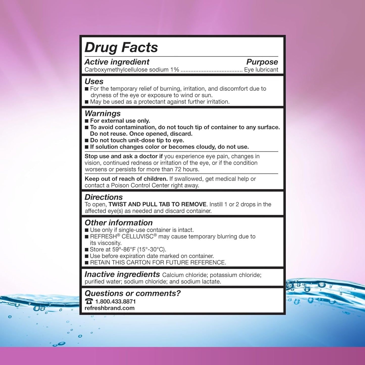 Celluvisc Lubricant Eye Gel Drops, Single-Use Containers, 30 Count (Pack of 1)