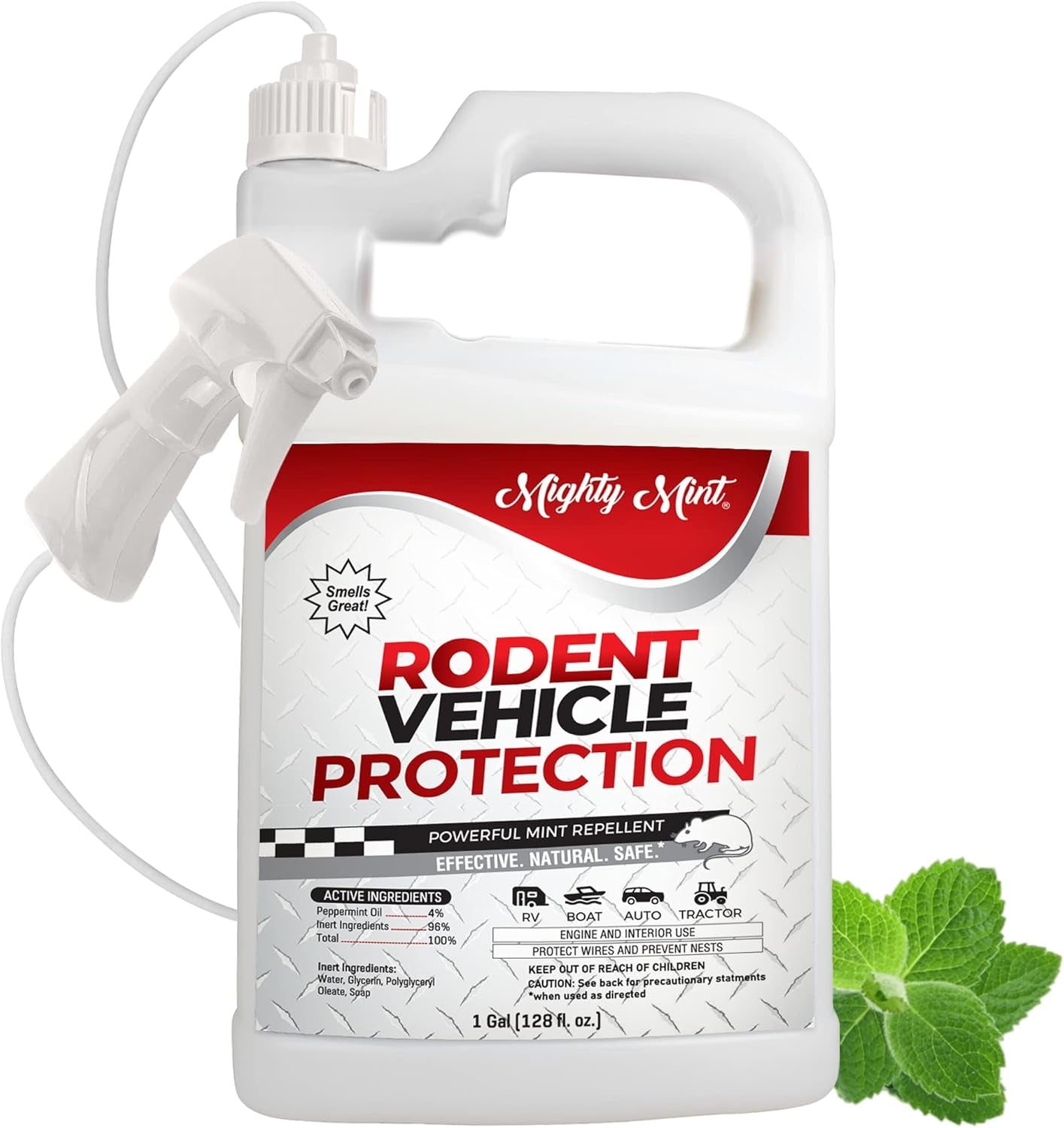 Gallon (128 Oz) Rodent Repellent Spray for Vehicle Engines and Interiors - Cars, Trucks, Rvs, & Boats
