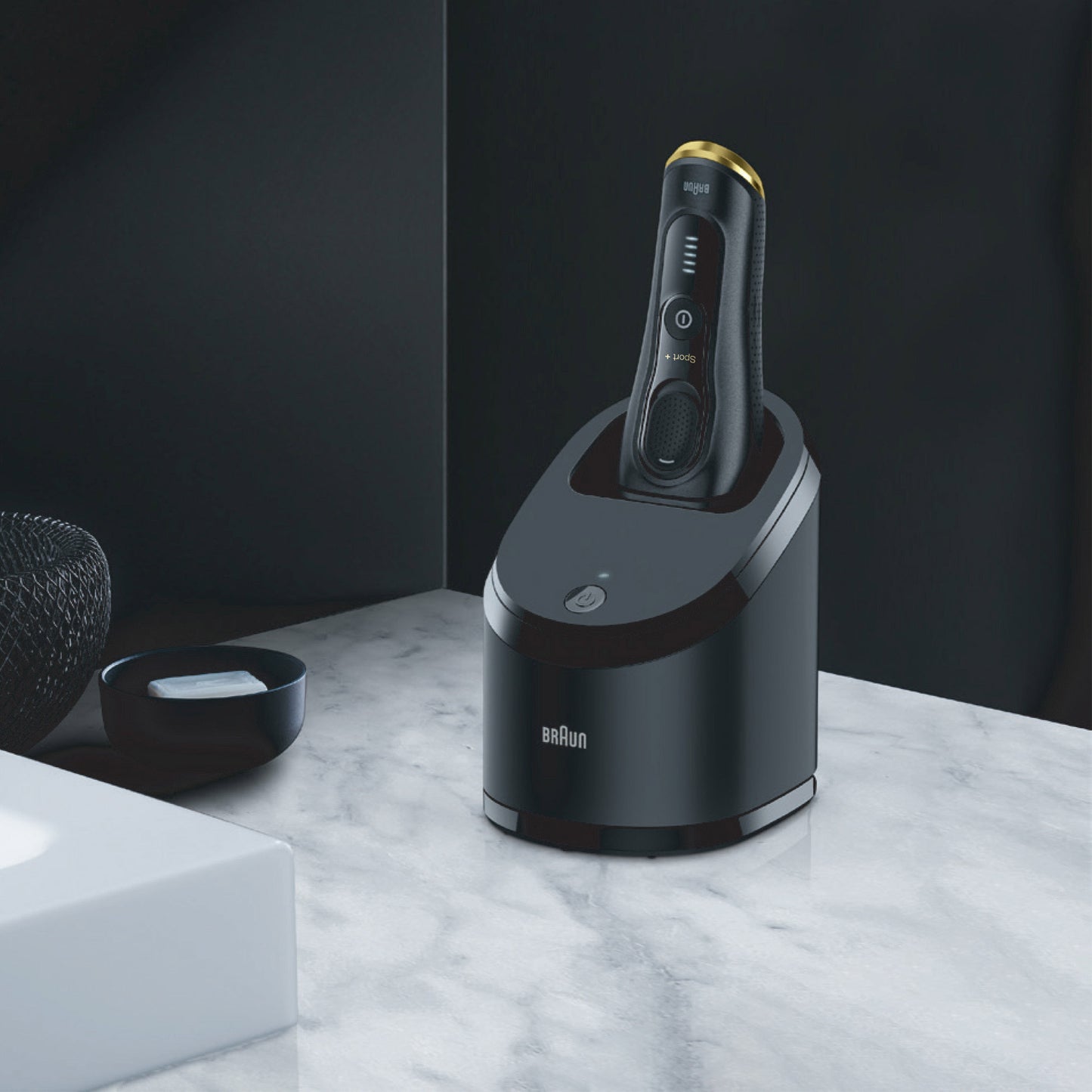 Braun Series 9 Sport + Electric Shaver with Clean and Charge Station