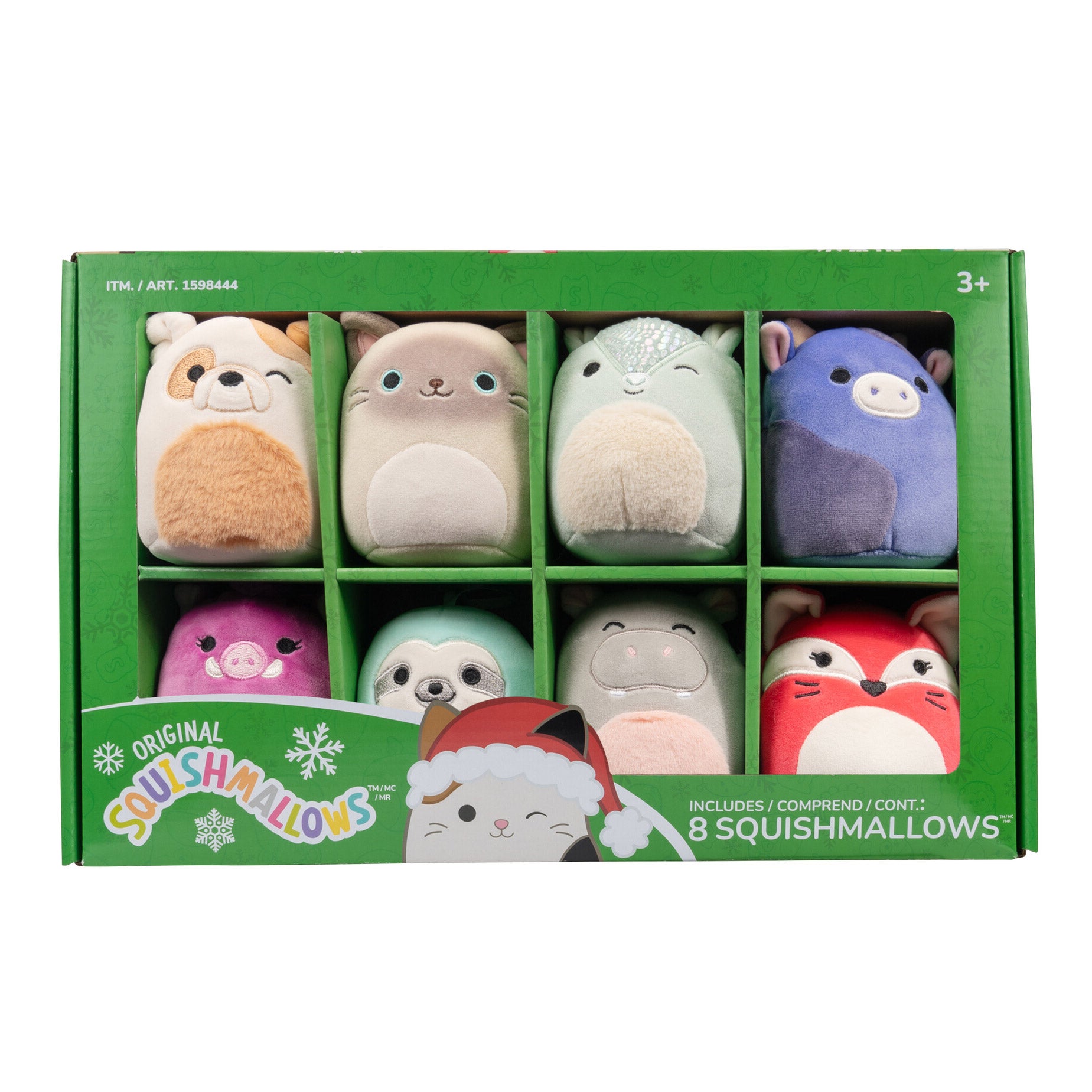 4-Inch Ornament Plush 8-Pack Assorted