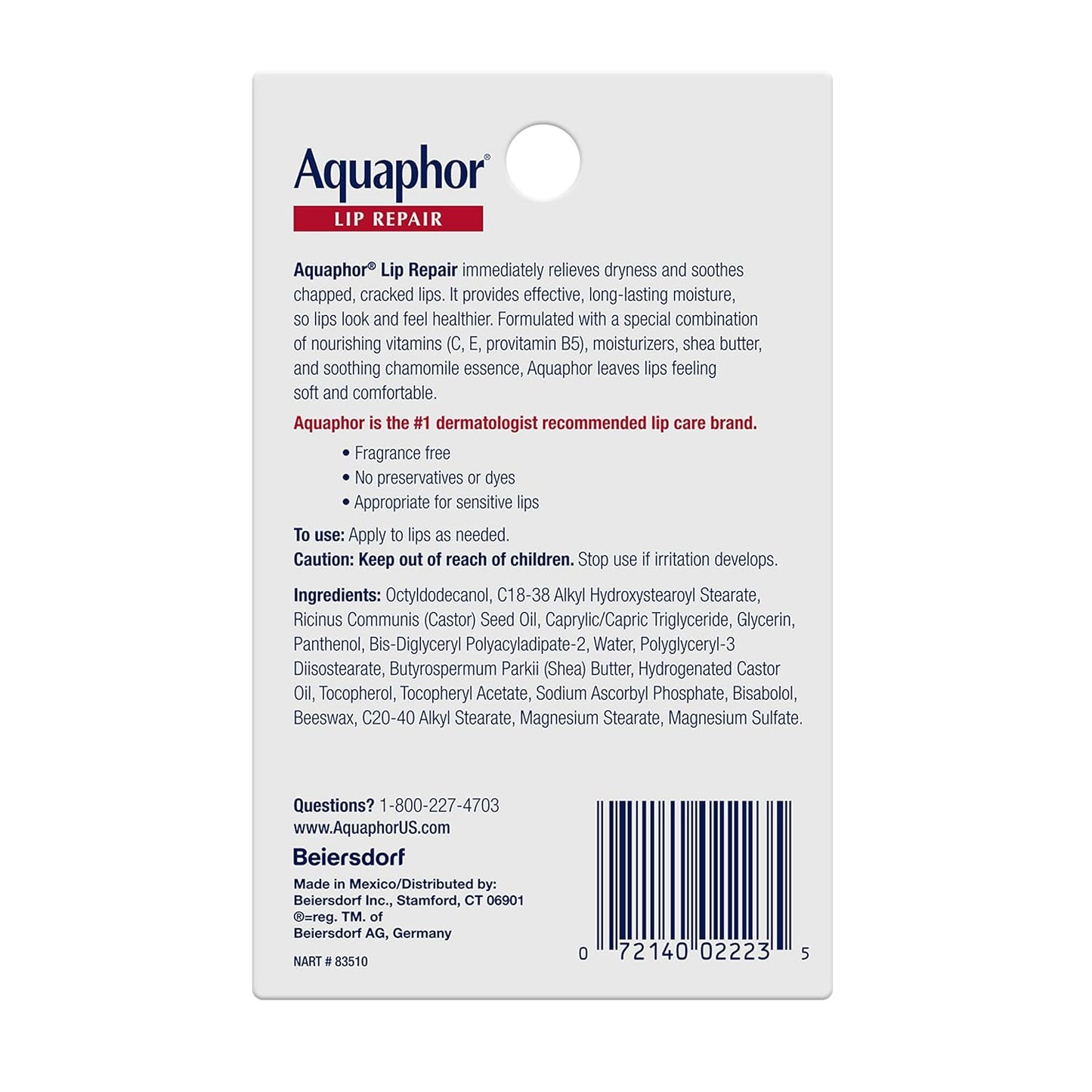 Lip Repair Ointment, Moisturizing Lip Balm Pack, Relieves Dryness, 0.35 Tube, Pack of 2
