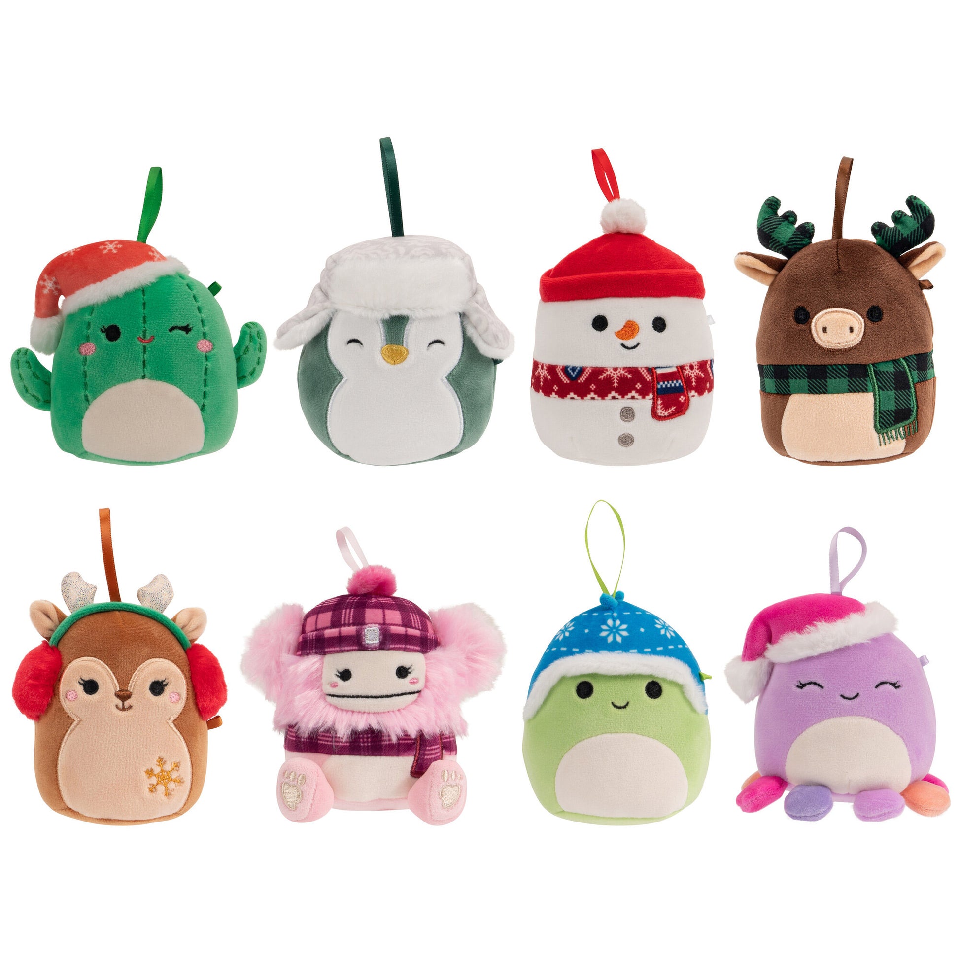 4-Inch Ornament Plush 8-Pack Assorted