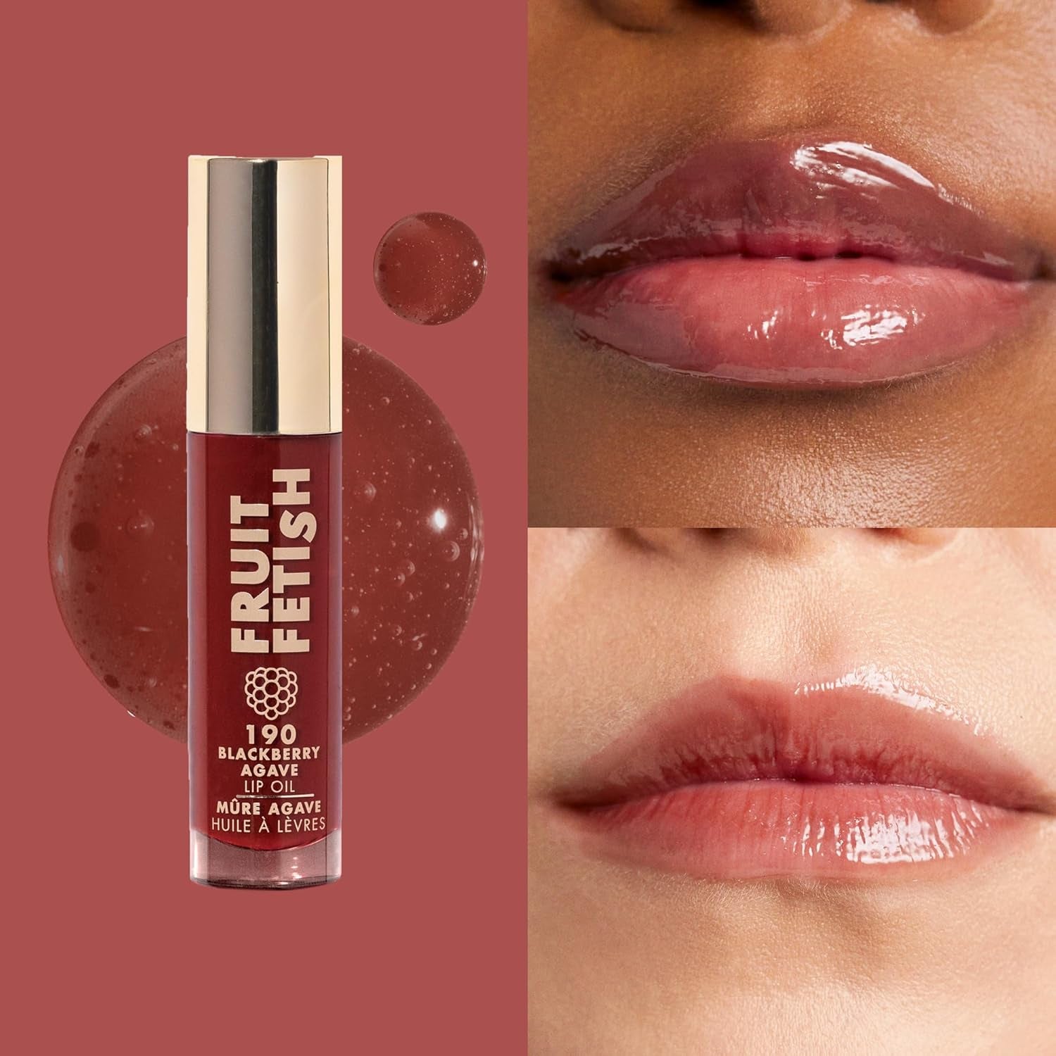 Fruit Fetish Lip Oil with Vitamin E for Instant Hydration, Fruit Extract Infused Lip Treatment and Moisturizing Lip Gloss - Blackberry Agave
