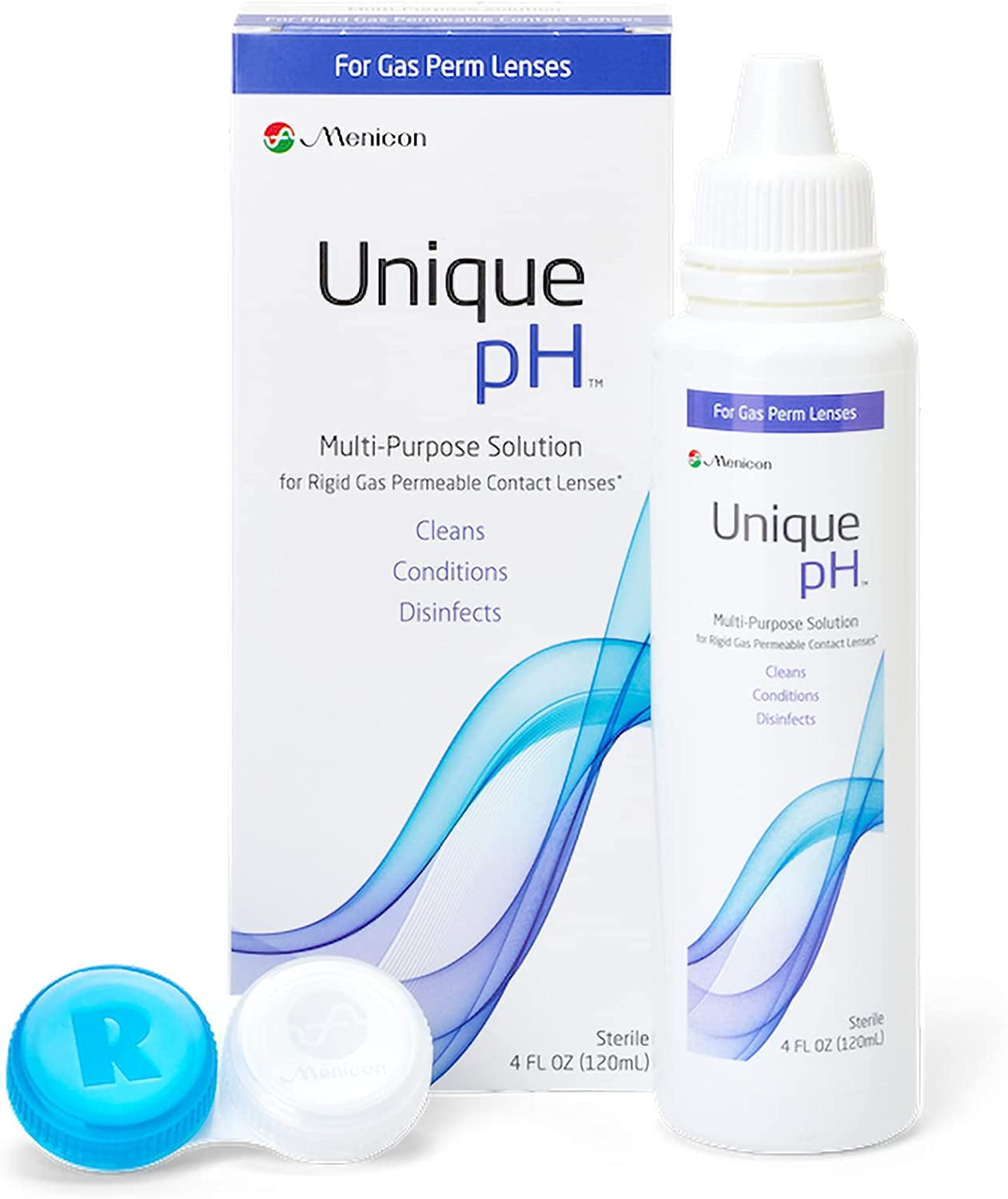 Unique Ph Multi-Purpose Contact Lens Solution with Lens Case (4 Fluid Ounces)