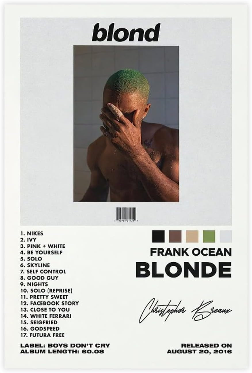 Frank Poster Blonde Poster Album Cover Poster Canvas Poster Bedroom Decor 