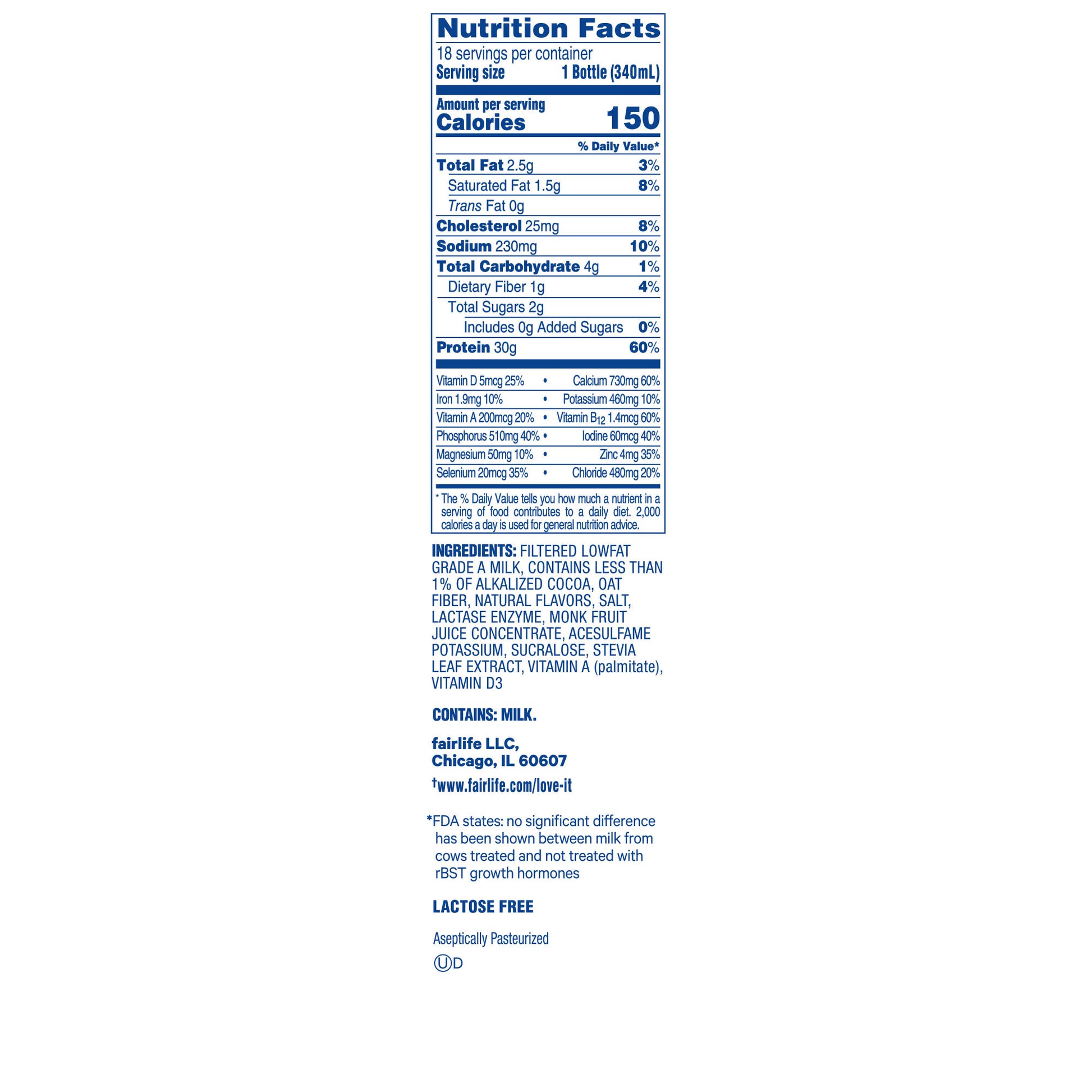 Fairlife Nutrition Plan, 30G Protein Shake, Chocolate, 11.5 Fl Oz, 18-Pack