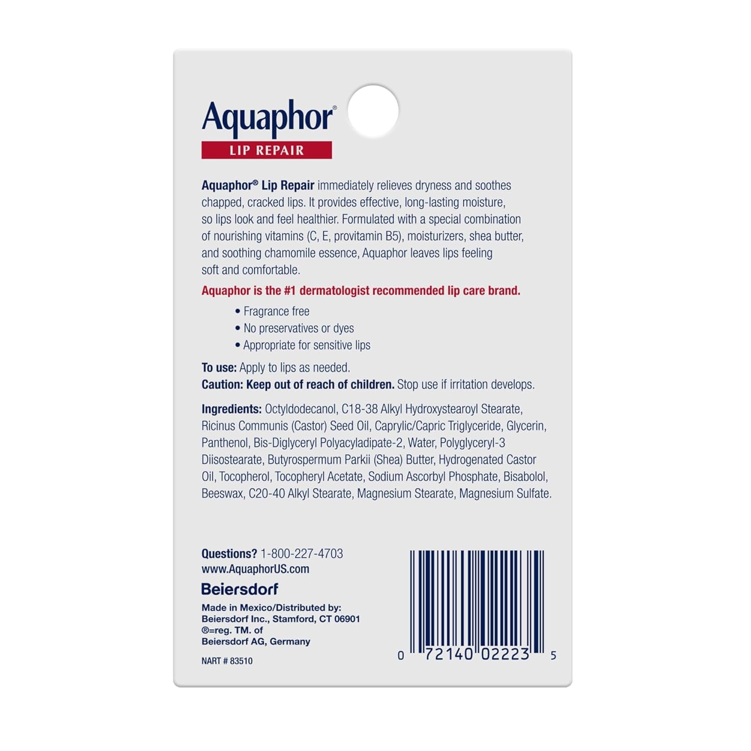 Lip Repair Ointment, Moisturizing Lip Balm Pack, Relieves Dryness, 0.35 Tube, Pack of 2