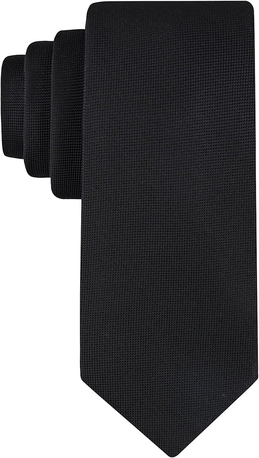 Men'S Classic Black Solid and Pattern Ties (Standard and Extra Long Sizes)