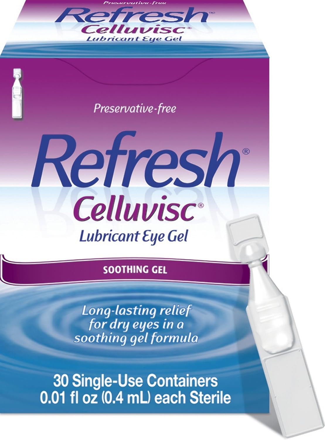 Celluvisc Lubricant Eye Gel Drops, Single-Use Containers, 30 Count (Pack of 1)